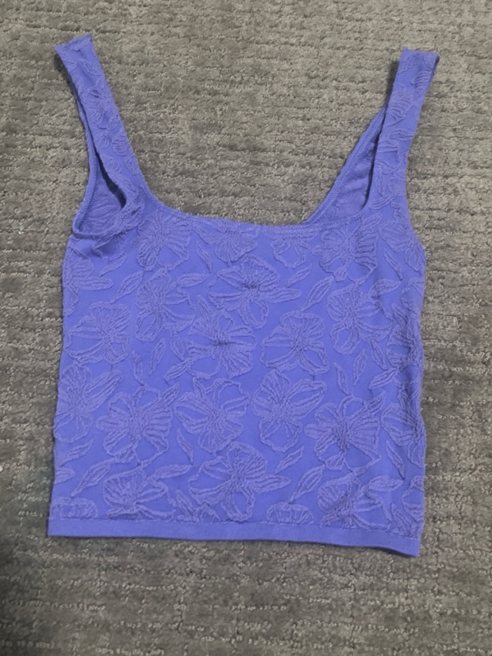 NWT Anthropologie purple cropped floral patterned tank top size S/M